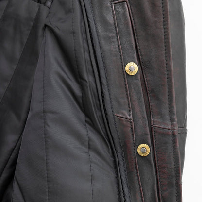 Women Leather Motorcycle Jacket with Lace Detail - Lux Ryder