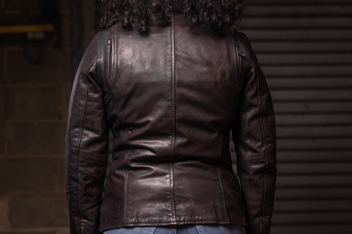 Women Leather Motorcycle Jacket with Lace Detail - Lux Ryder