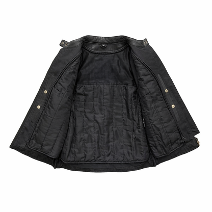 women leather jacket with center zip | LuxRyder