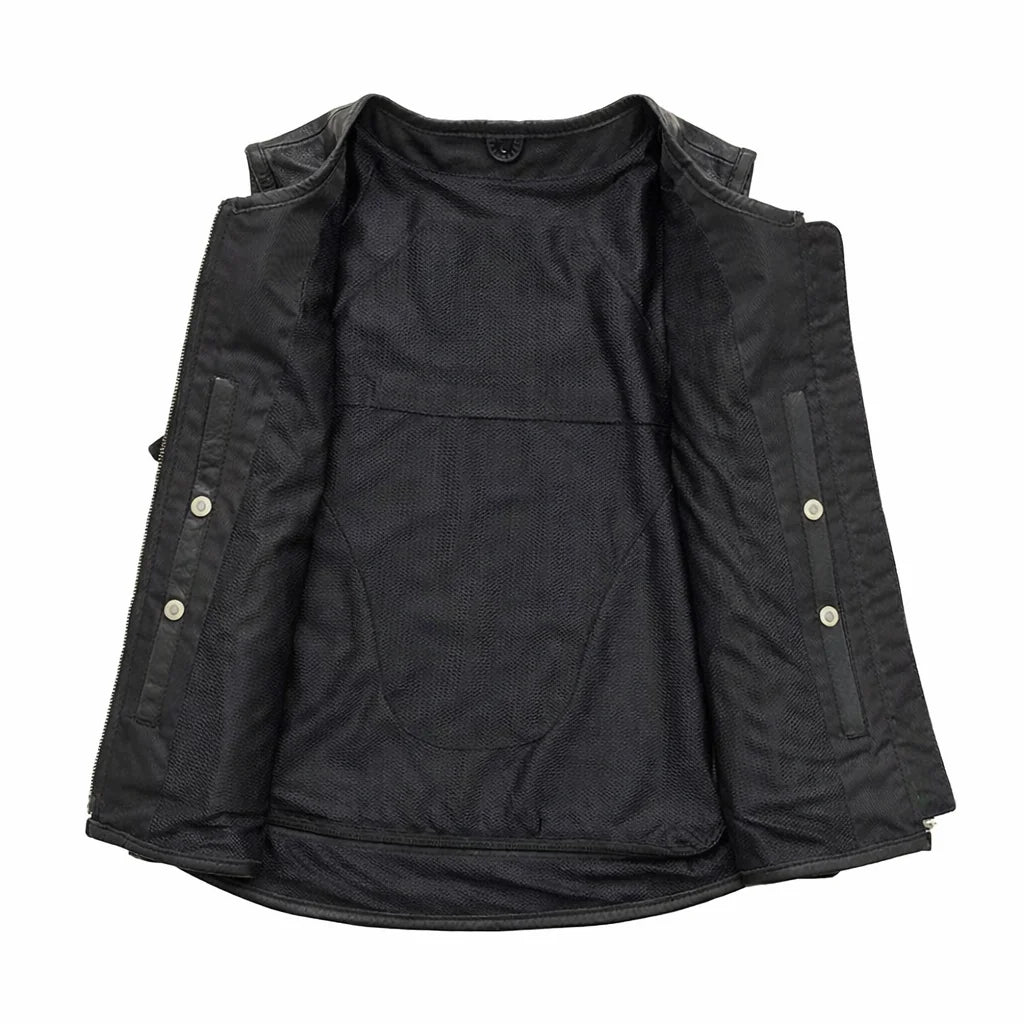 women leather vest black | LuxRyder