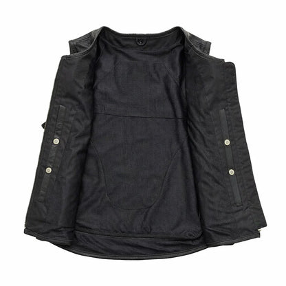 women leather vest black | LuxRyder